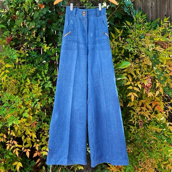 Vintage Denim - 1970s Tomboy High Rise Denim Bell Bottoms